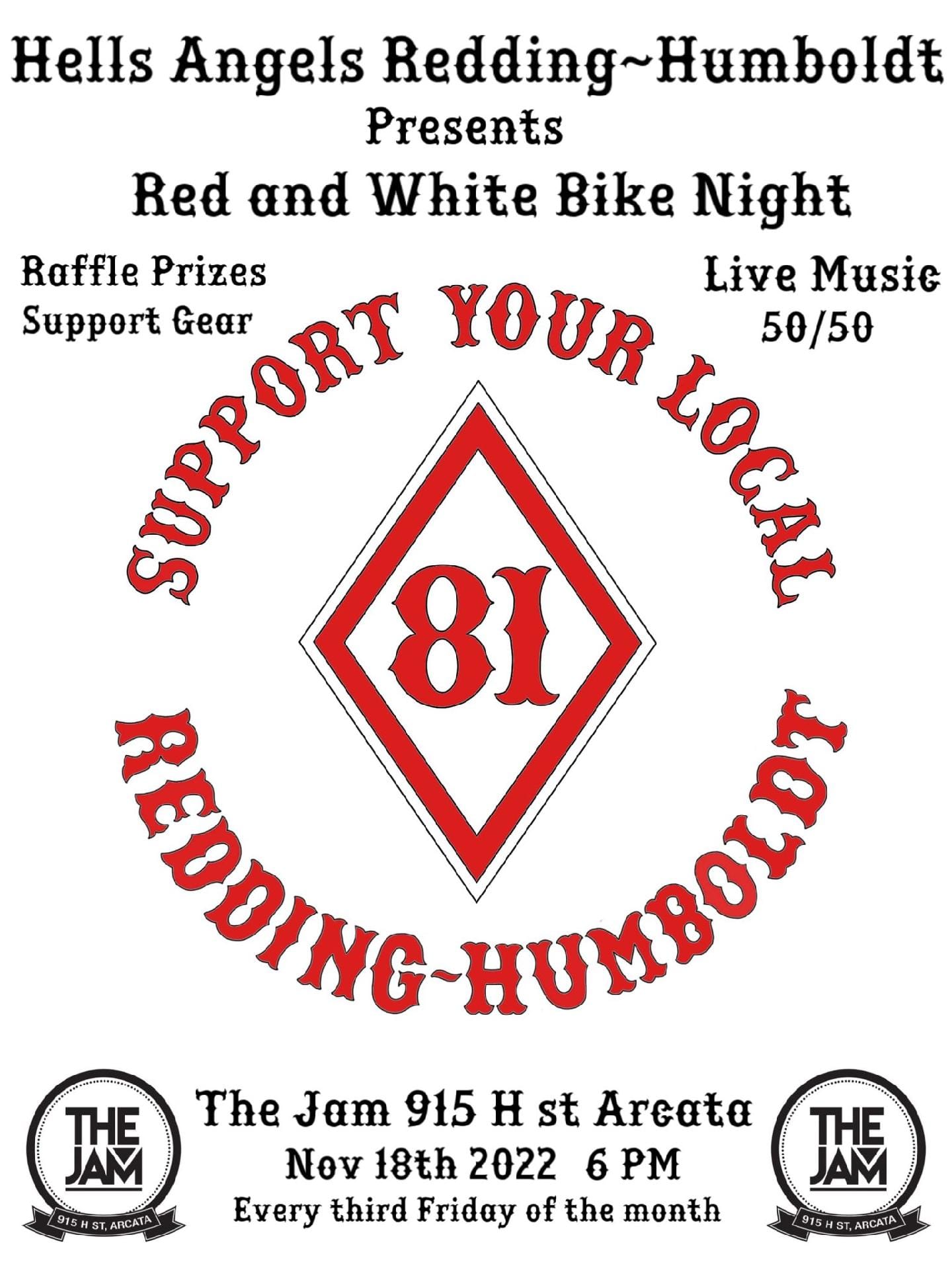 Hells Angels ReddingHumboldt Presents "Red and White Bike Night